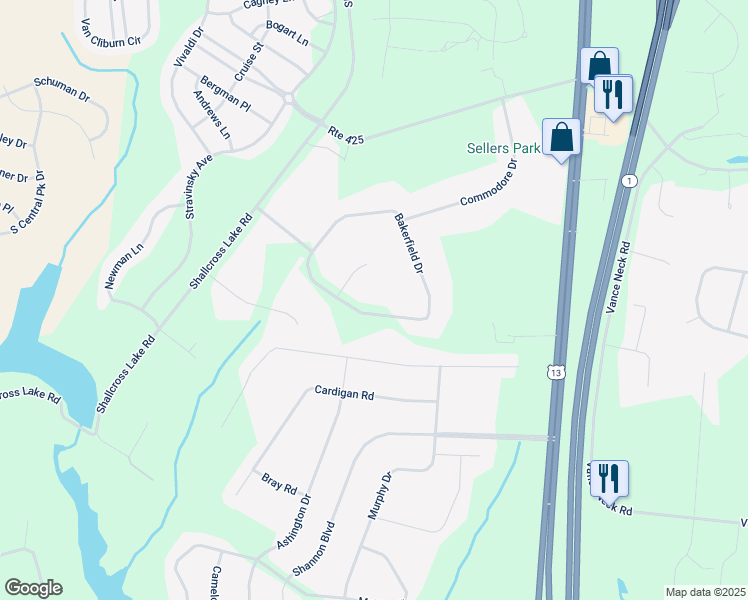 map of restaurants, bars, coffee shops, grocery stores, and more near 139 Bakerfield Drive in Middletown