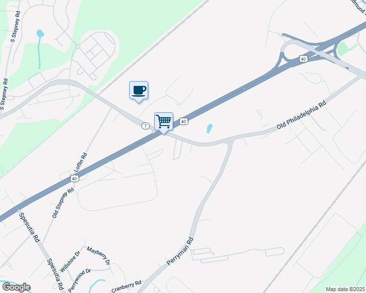 map of restaurants, bars, coffee shops, grocery stores, and more near 1209 Wrights Drive in Aberdeen