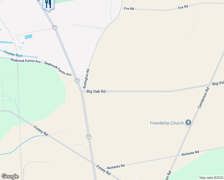 map of restaurants, bars, coffee shops, grocery stores, and more near 23-31 Big Oak Road in Bridgeton