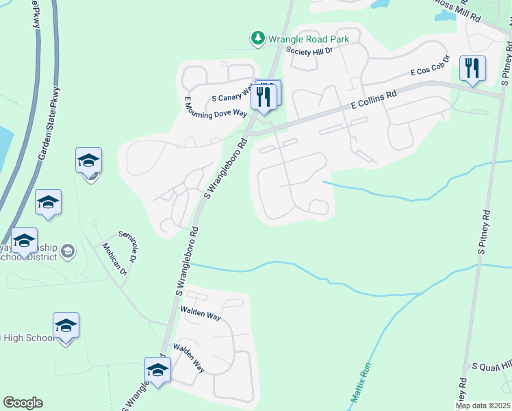map of restaurants, bars, coffee shops, grocery stores, and more near 94 Liberty Court in Galloway