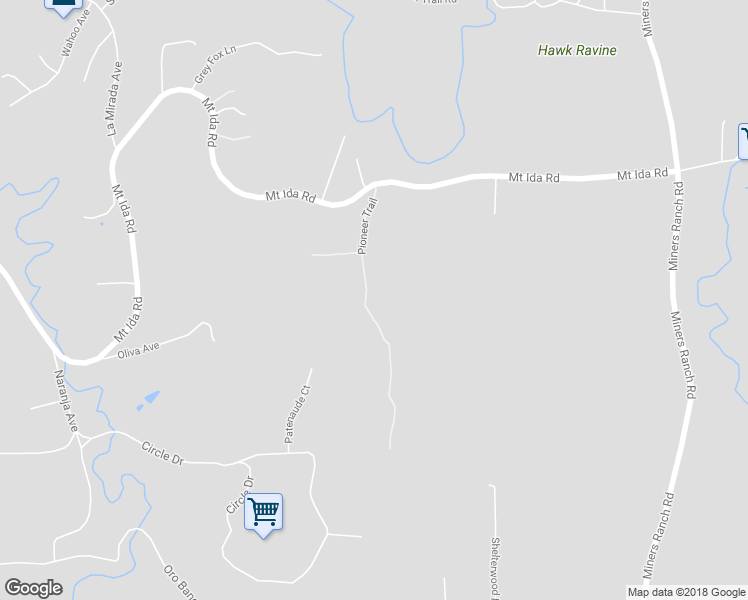 map of restaurants, bars, coffee shops, grocery stores, and more near 97 Pioneer Trail in Oroville