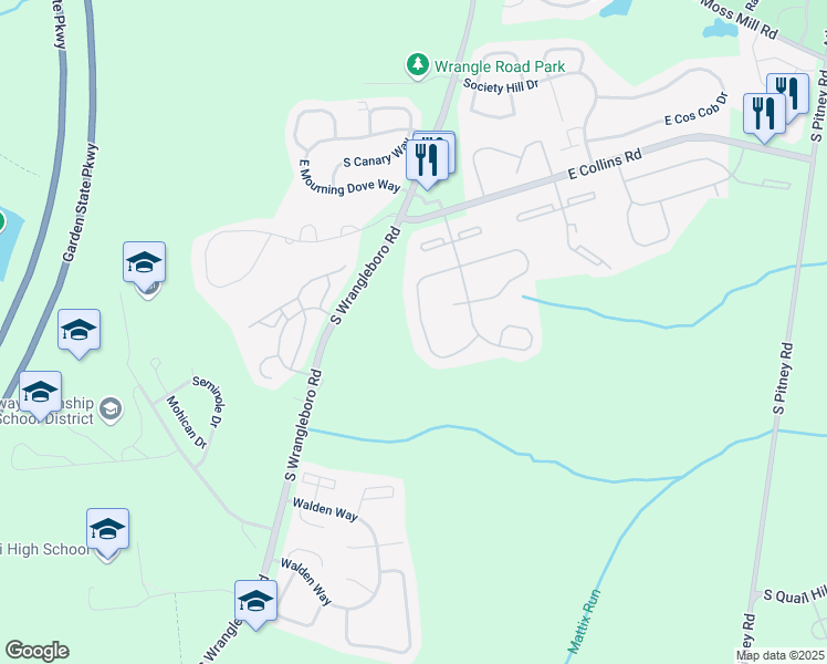 map of restaurants, bars, coffee shops, grocery stores, and more near 94 Liberty Court in Galloway