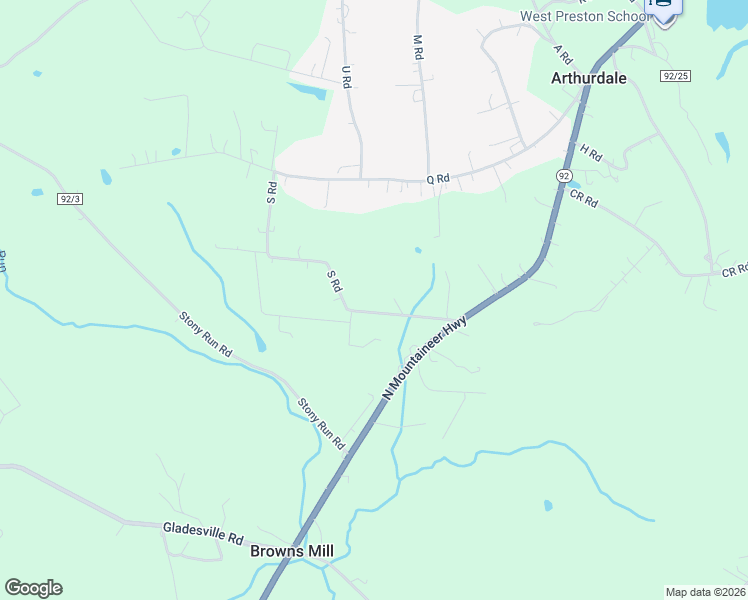 map of restaurants, bars, coffee shops, grocery stores, and more near 160 South Road in Arthurdale