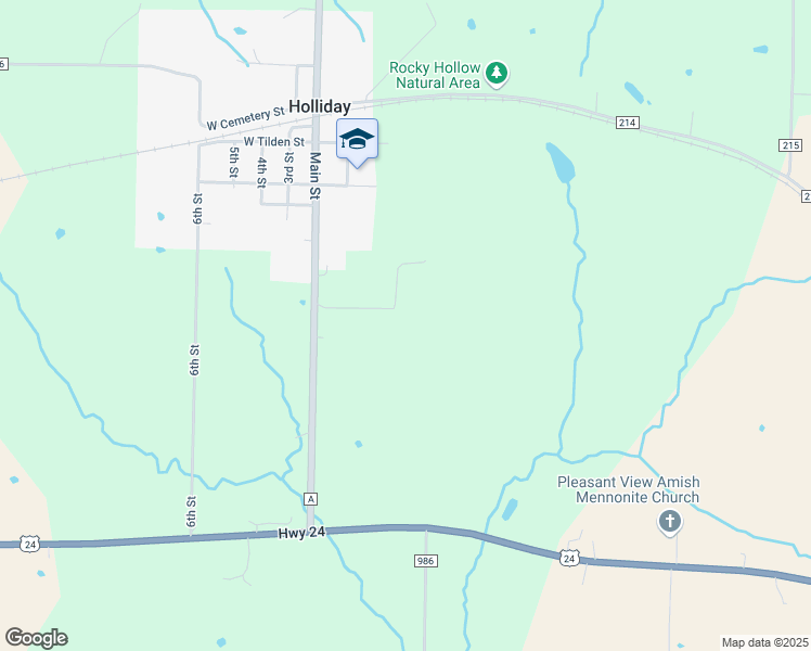 map of restaurants, bars, coffee shops, grocery stores, and more near in Holliday