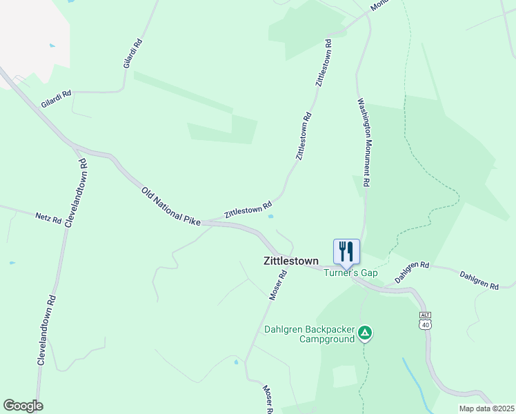 map of restaurants, bars, coffee shops, grocery stores, and more near 6346 Zittlestown Road in Middletown