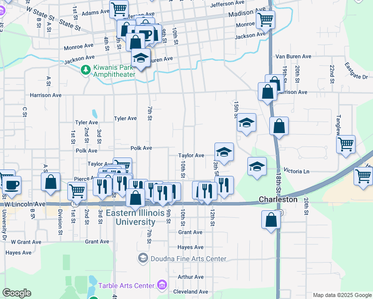 map of restaurants, bars, coffee shops, grocery stores, and more near 900-998 Taylor Ave in Charleston