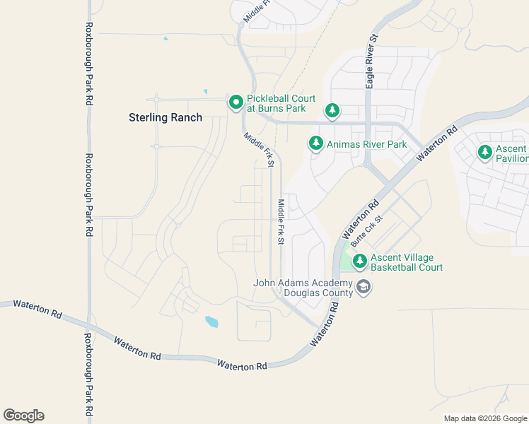 map of restaurants, bars, coffee shops, grocery stores, and more near 8697 Middle Fork Street in Littleton