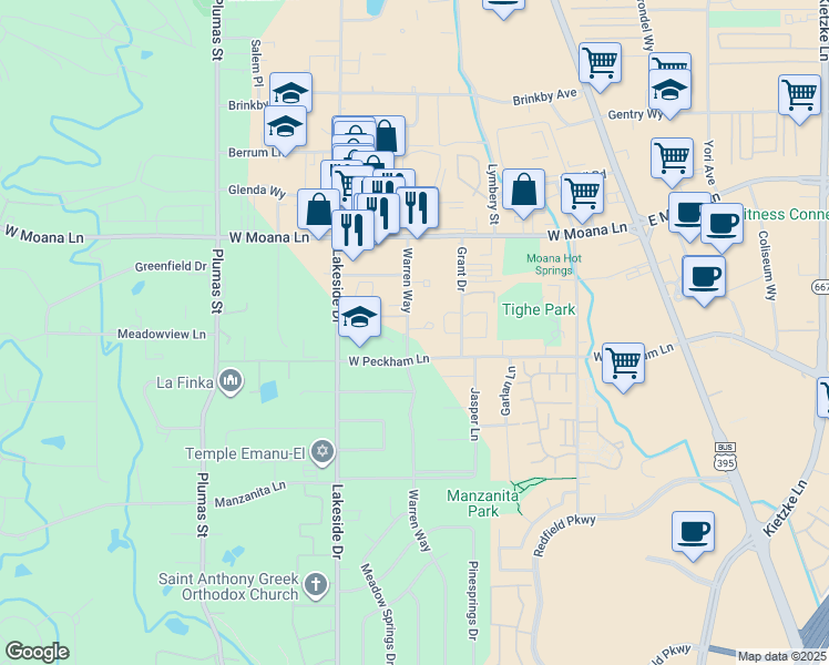map of restaurants, bars, coffee shops, grocery stores, and more near 780 Sarcinella Court in Reno