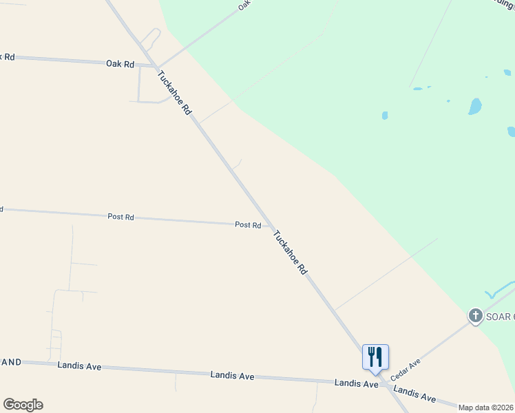 map of restaurants, bars, coffee shops, grocery stores, and more near 465 Tuckahoe Road in Vineland
