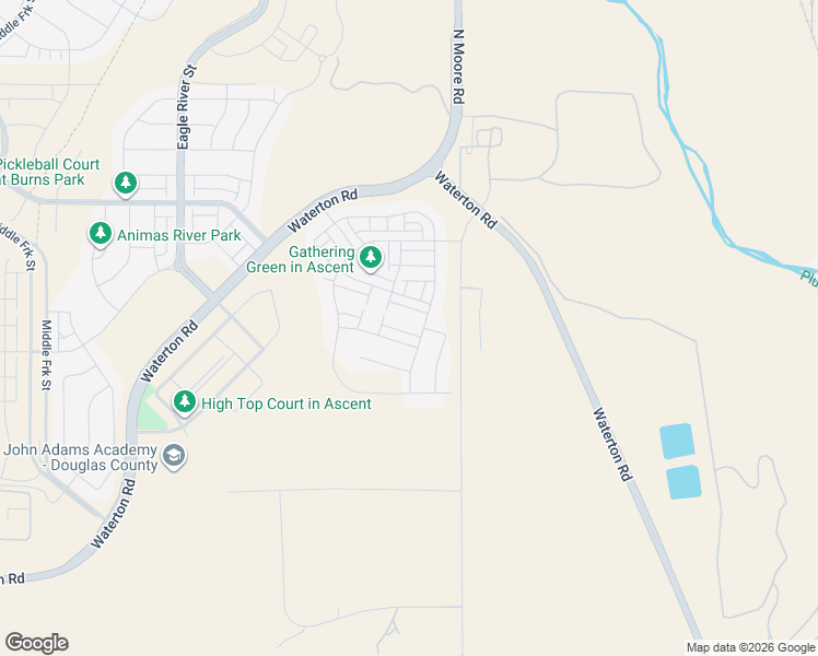 map of restaurants, bars, coffee shops, grocery stores, and more near 8743 Whiteclover Street in Littleton
