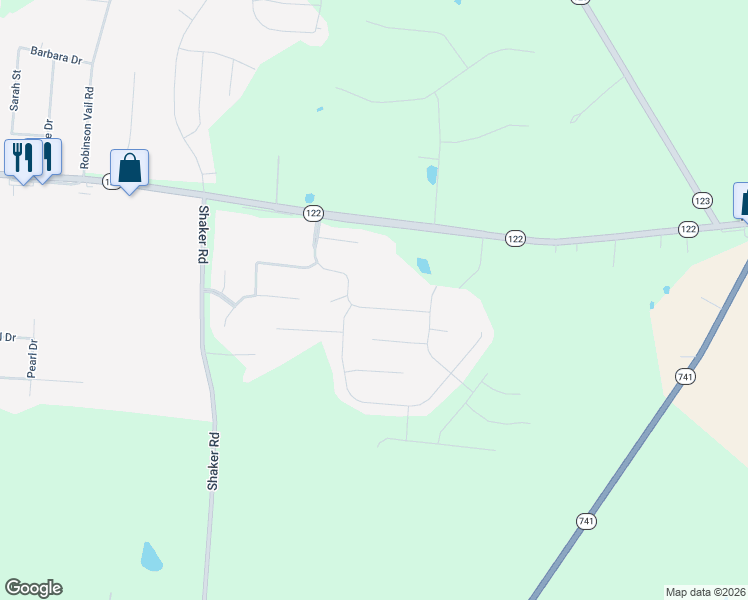 map of restaurants, bars, coffee shops, grocery stores, and more near 3346 Greycliff Trail in Franklin