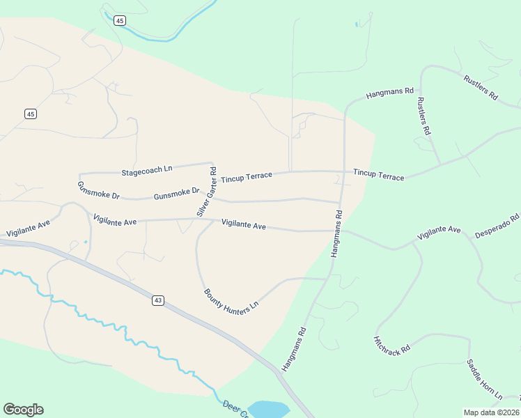 map of restaurants, bars, coffee shops, grocery stores, and more near 256 Gunsmoke Drive in Bailey