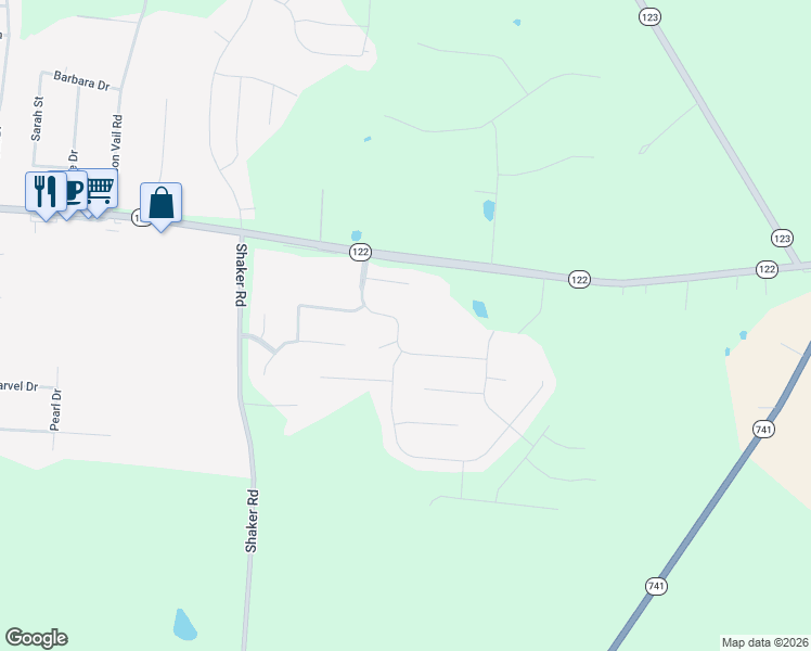 map of restaurants, bars, coffee shops, grocery stores, and more near 3346 Greycliff Trail in Franklin