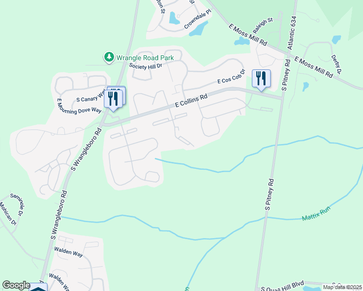 map of restaurants, bars, coffee shops, grocery stores, and more near 139 Colonial Court in Galloway