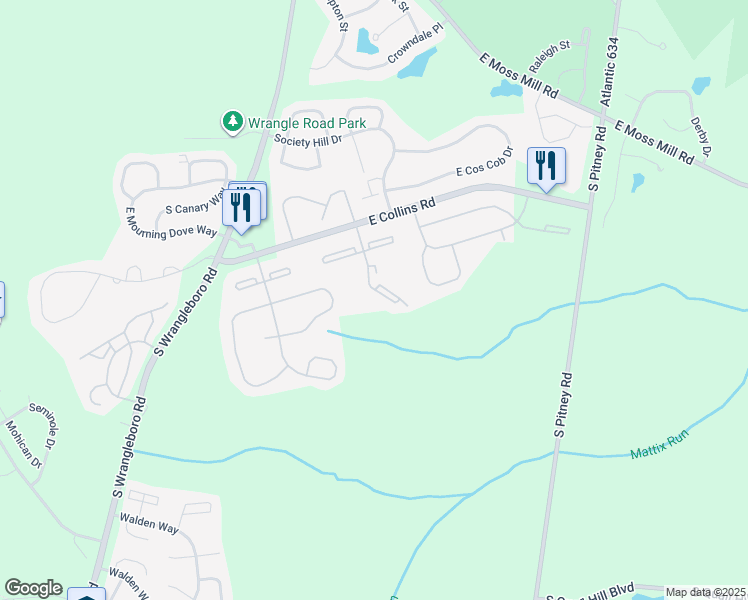 map of restaurants, bars, coffee shops, grocery stores, and more near 205 Colonial Court in Galloway