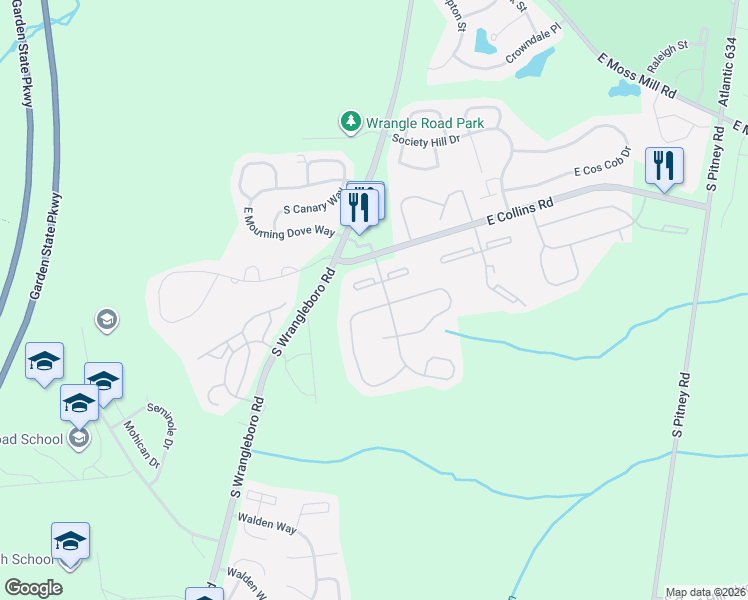 map of restaurants, bars, coffee shops, grocery stores, and more near 140 Federal Court in Galloway