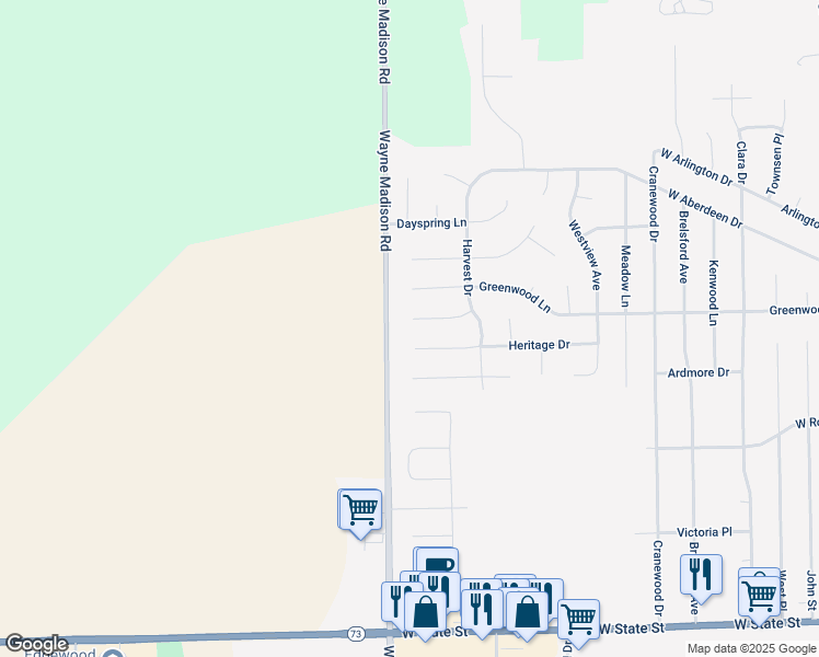 map of restaurants, bars, coffee shops, grocery stores, and more near 953 Legacy Court in Trenton