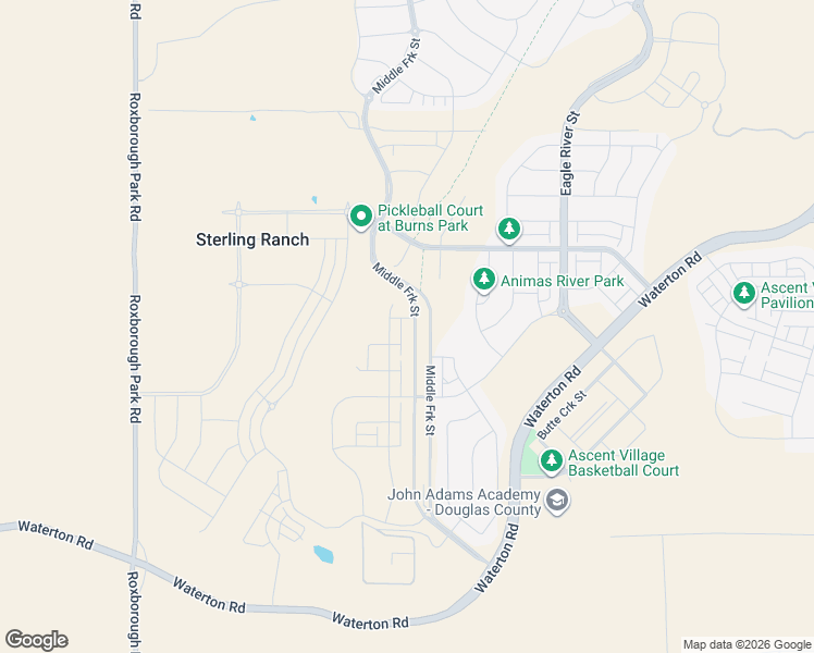 map of restaurants, bars, coffee shops, grocery stores, and more near 8880-9048 Roxborough Park Road in Littleton