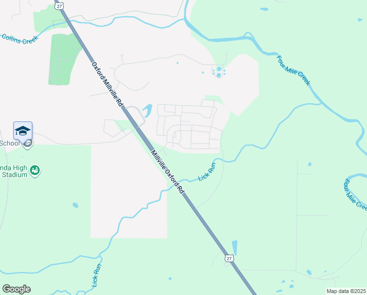 map of restaurants, bars, coffee shops, grocery stores, and more near 1623 Dogwood Drive in Oxford