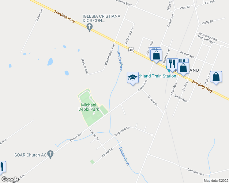 map of restaurants, bars, coffee shops, grocery stores, and more near 349 Cedar Avenue in Richland