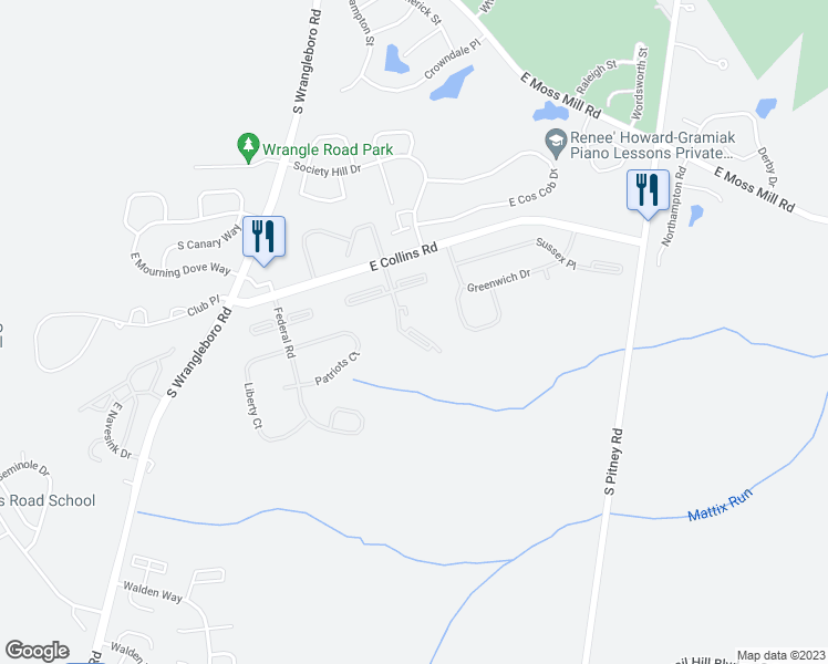 map of restaurants, bars, coffee shops, grocery stores, and more near 170 Colonial Court in Galloway
