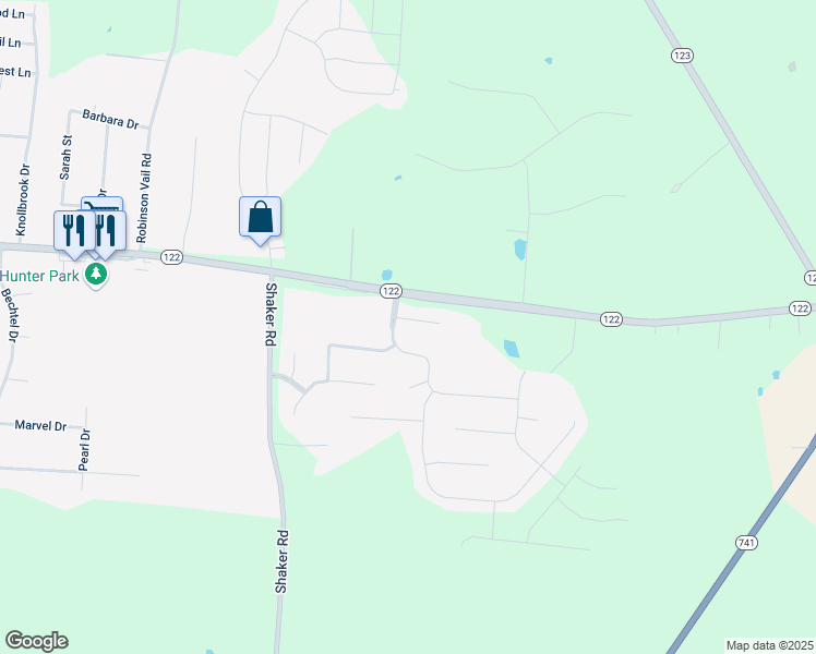 map of restaurants, bars, coffee shops, grocery stores, and more near 3513 Black Squirrel Way in Franklin
