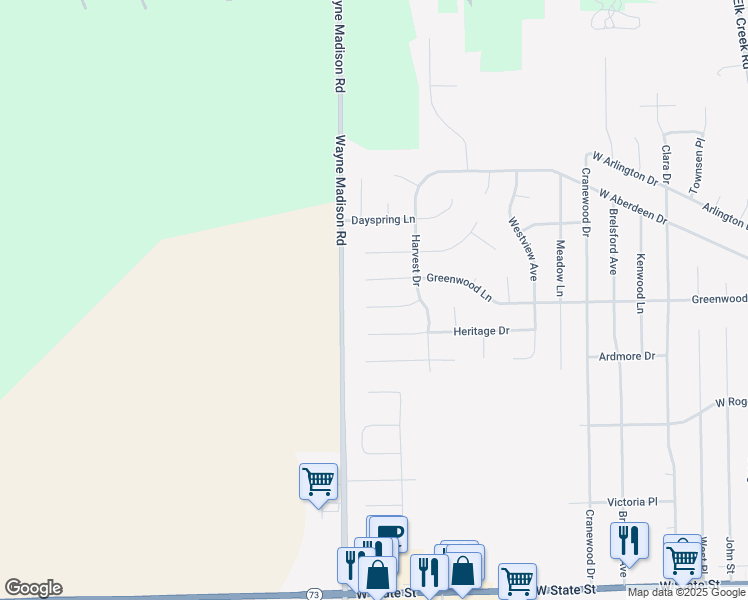 map of restaurants, bars, coffee shops, grocery stores, and more near 942 Legacy Court in Trenton