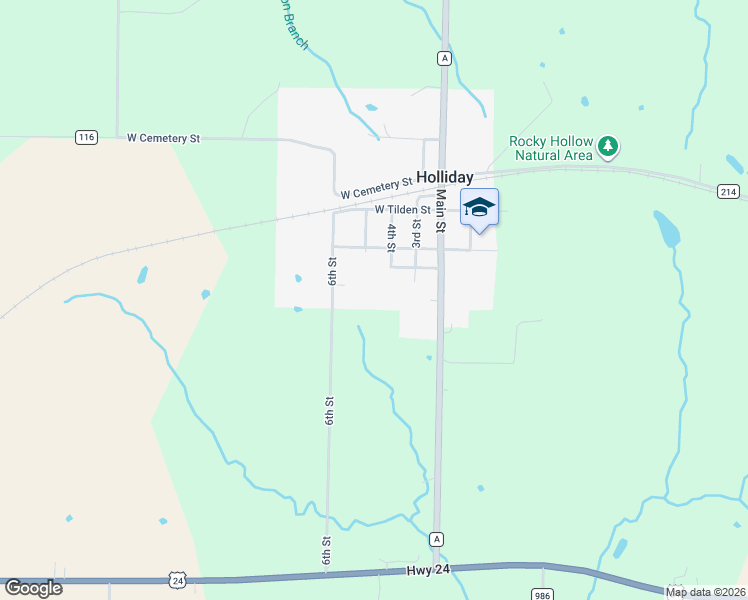 map of restaurants, bars, coffee shops, grocery stores, and more near in Holliday
