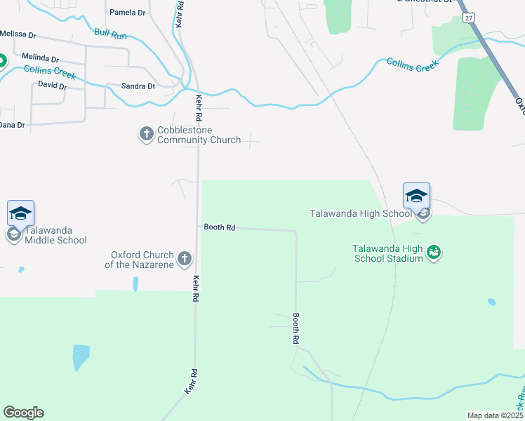 map of restaurants, bars, coffee shops, grocery stores, and more near 6038 Booth Road in Oxford