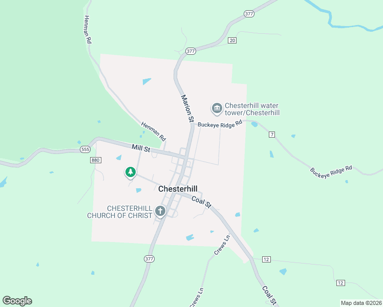 map of restaurants, bars, coffee shops, grocery stores, and more near 7355 Marion Street in Chesterhill