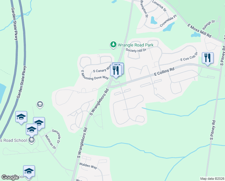 map of restaurants, bars, coffee shops, grocery stores, and more near 140 Federal Court in Galloway