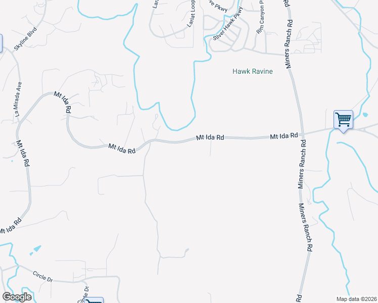 map of restaurants, bars, coffee shops, grocery stores, and more near 1420 Mount Ida Road in Oroville