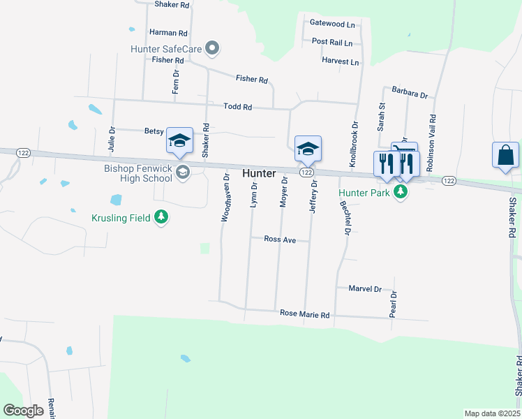 map of restaurants, bars, coffee shops, grocery stores, and more near 3330 Lynn Drive in Franklin