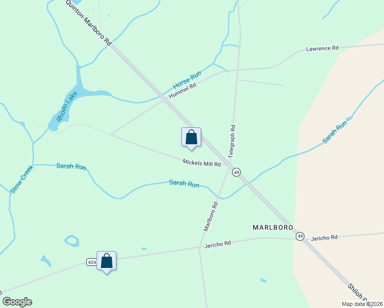 map of restaurants, bars, coffee shops, grocery stores, and more near 601 Quinton-Marlboro Road in Salem