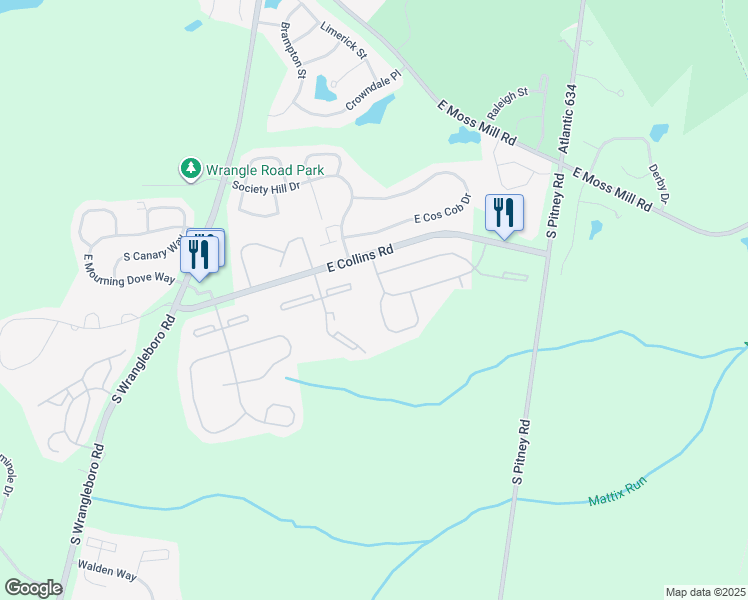 map of restaurants, bars, coffee shops, grocery stores, and more near 4 Cheshire Drive in Galloway