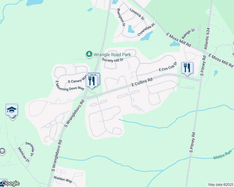 map of restaurants, bars, coffee shops, grocery stores, and more near 37 Colonial Court in Galloway