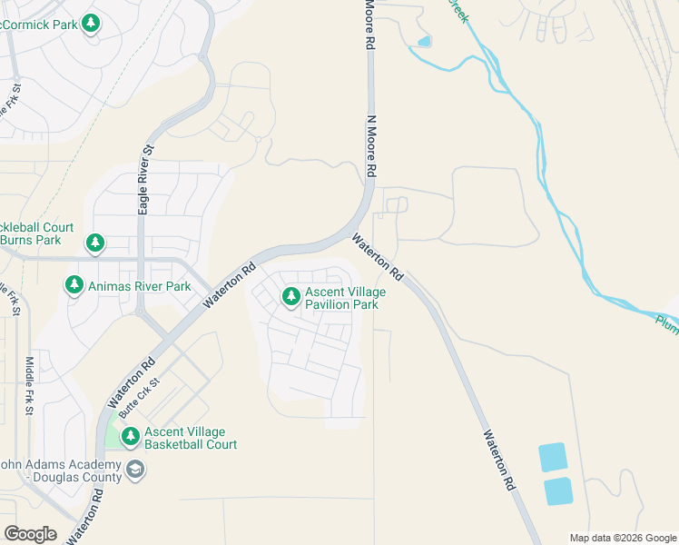 map of restaurants, bars, coffee shops, grocery stores, and more near 8907 Whiteclover Street in Littleton