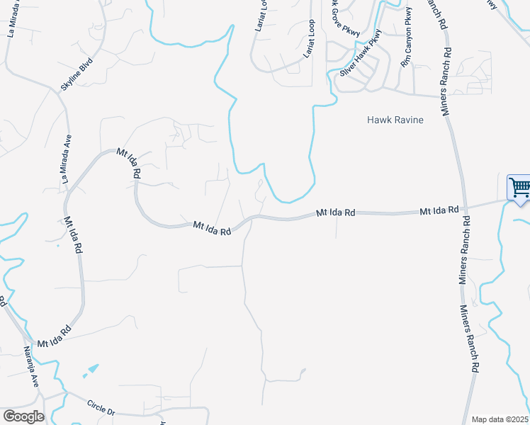 map of restaurants, bars, coffee shops, grocery stores, and more near 1361 Mount Ida Road in Oroville