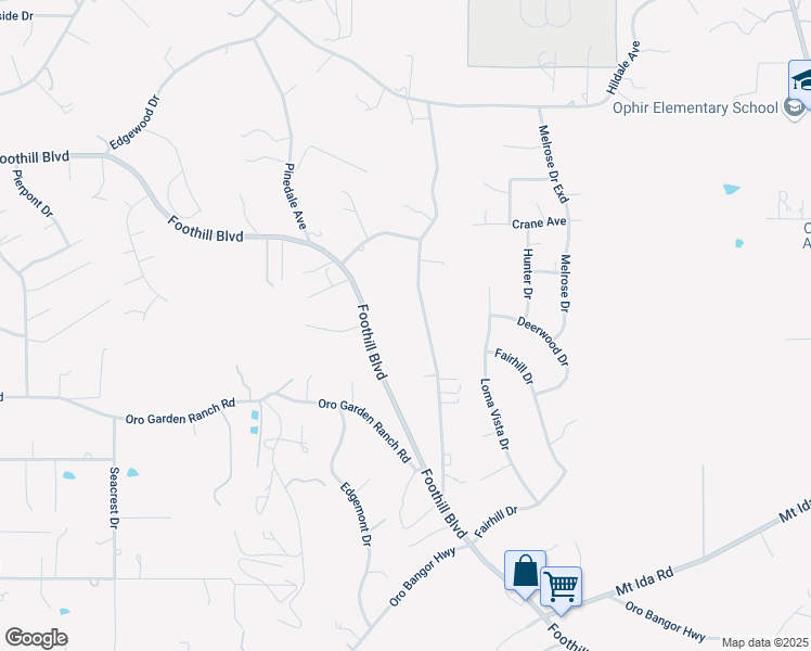 map of restaurants, bars, coffee shops, grocery stores, and more near 76 Greenbank Avenue in Oroville