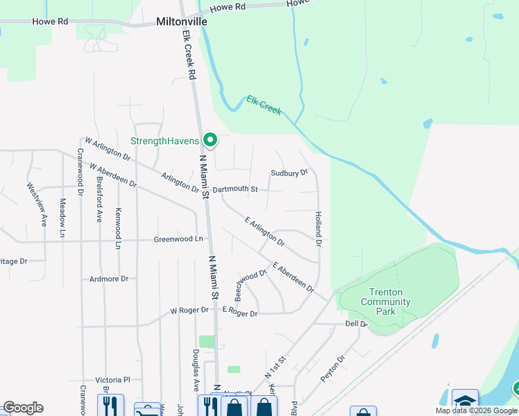 map of restaurants, bars, coffee shops, grocery stores, and more near 510 Sudbury Dr in Trenton