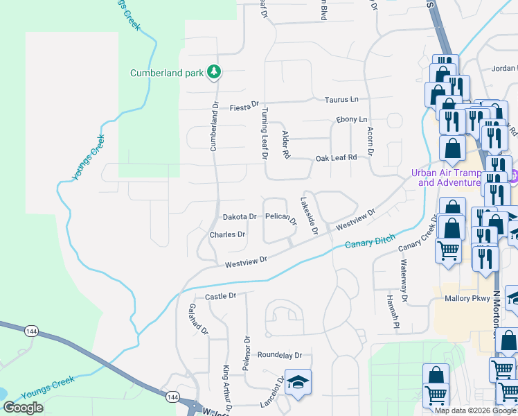 map of restaurants, bars, coffee shops, grocery stores, and more near 1312 Swan Drive in Franklin