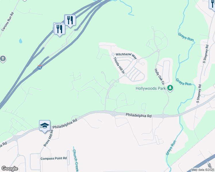 map of restaurants, bars, coffee shops, grocery stores, and more near 4751 Coralberry Court in Aberdeen