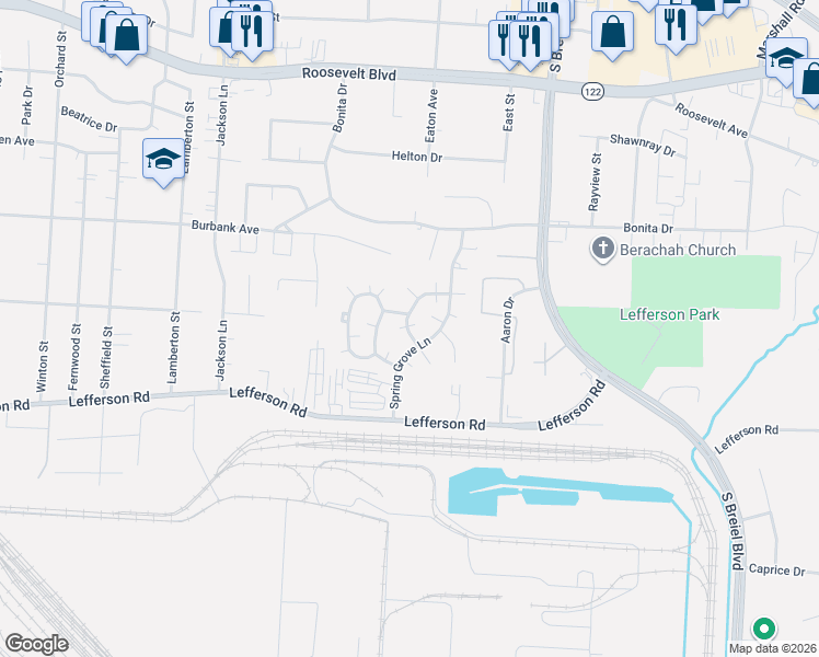 map of restaurants, bars, coffee shops, grocery stores, and more near 1982 Hummingbird Circle in Middletown