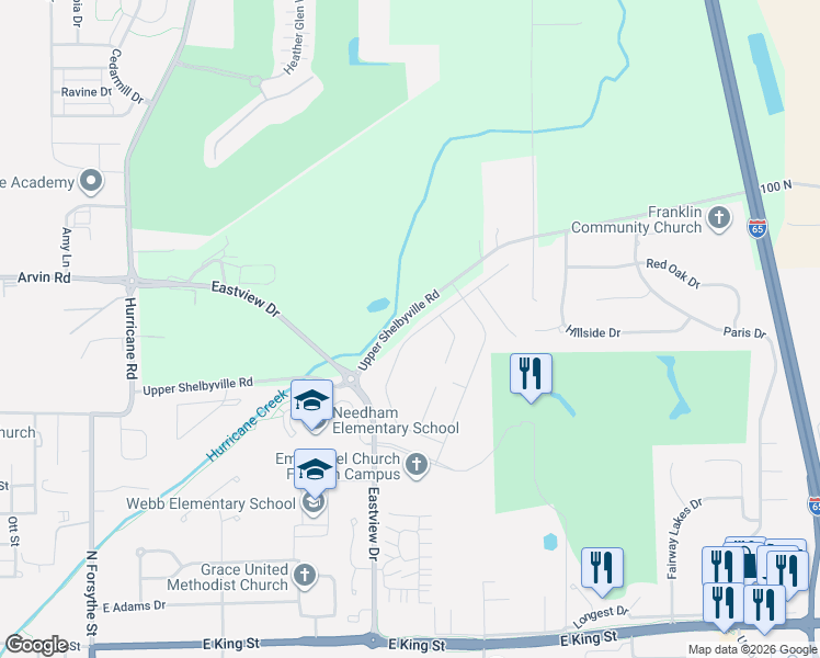 map of restaurants, bars, coffee shops, grocery stores, and more near 1855-1869 Upper Shelbyville Rd in Franklin