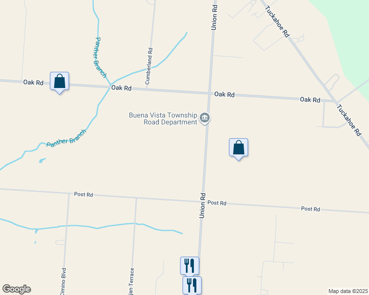 map of restaurants, bars, coffee shops, grocery stores, and more near 444 Union Road in Vineland