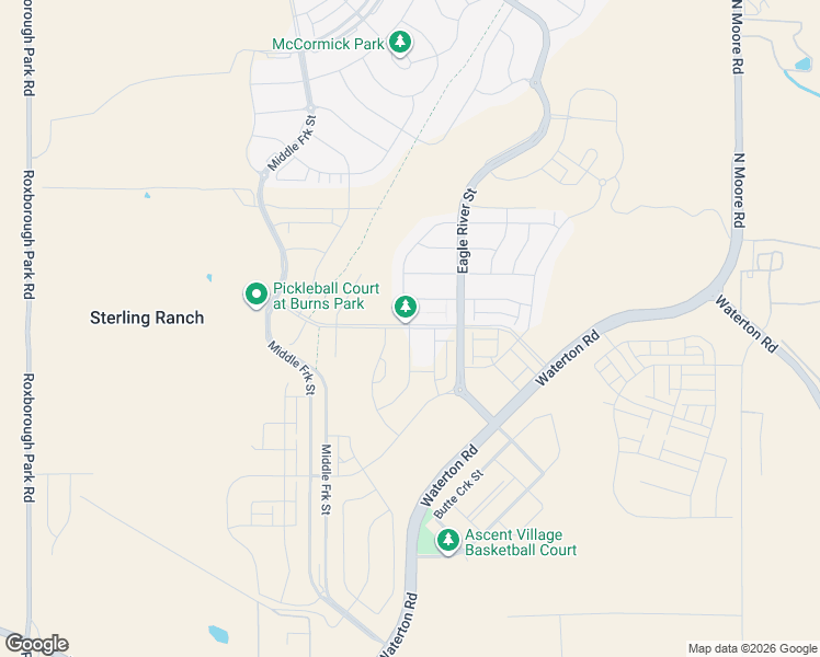 map of restaurants, bars, coffee shops, grocery stores, and more near Sterling Ranch Avenue in Sterling Ranch