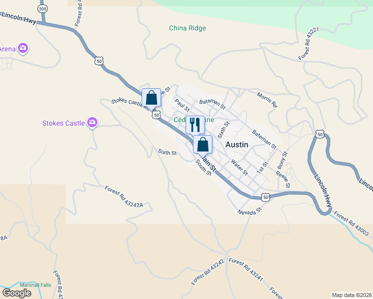 map of restaurants, bars, coffee shops, grocery stores, and more near 100 South Street in Austin