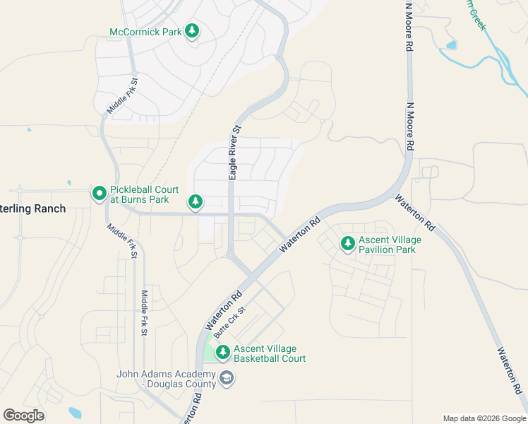 map of restaurants, bars, coffee shops, grocery stores, and more near 7989 Sterling Ranch Avenue in Littleton