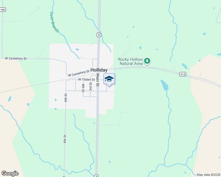 map of restaurants, bars, coffee shops, grocery stores, and more near 201 Curtright Street in Holliday