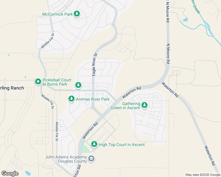 map of restaurants, bars, coffee shops, grocery stores, and more near 8941 Fraser River Street in Littleton